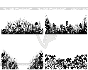 Set of grass backgrounds - vector clip art