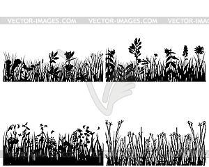 Set of grass backgrounds - vector clipart