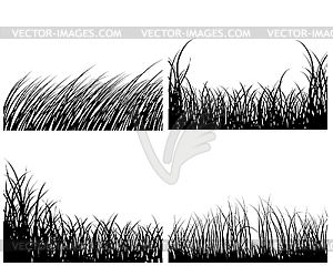 Set of grass backgrounds - vector clip art