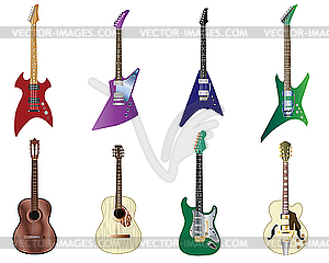 Color guitars - vector image