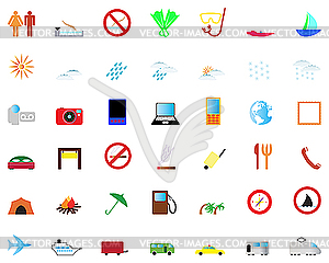 Travel icons set - vector image