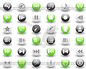 Musical icons set - vector clip art