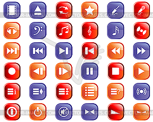 Musical icons set - vector image