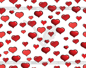 Seamless background of red hearts - vector clipart