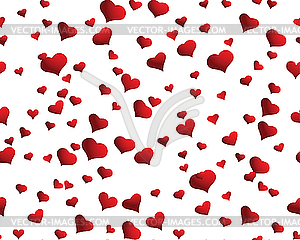 Бесшовный фон из красных сердечек - клипарт в векторе