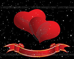 Valentine's card with hearts - vector image