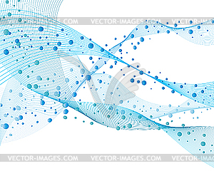 Wave and bubbles - vector clipart
