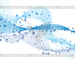 Волны и пузырьки в воде - графика в векторе