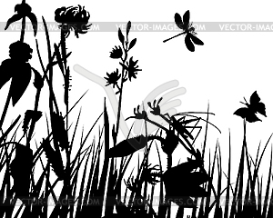 Meadow background - vector clipart