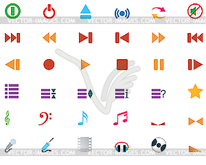 Musical icons set - vector image