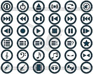 Musical icons set - vector clipart