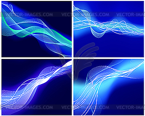 Set of neon glow backgrounds - vector clipart