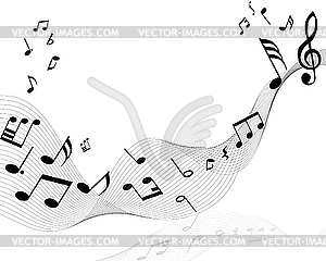 Background of music notes - vector clipart