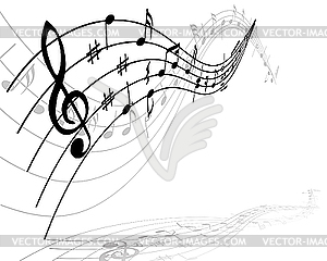 Background of music notes - vector image