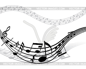 Background of music notes - vector clip art