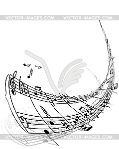 Background of music notes - vector clip art