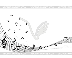 Background of music notes - royalty-free vector clipart