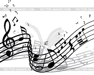 Background of music notes - vector image