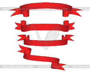 Red ribbons - color vector clipart