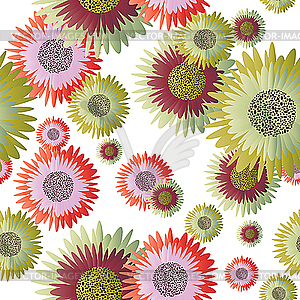 Seamless flower background - vector clip art