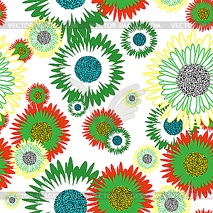 Seamless flower background - vector clipart