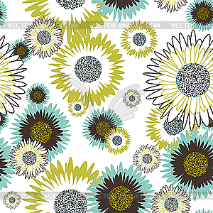 Floral seamless background - vector clip art