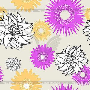 Seamless flower background - vector image