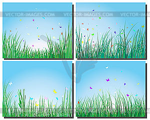 Grass silhouettes set - vector clipart