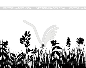 Meadow silhouettes - vector clip art