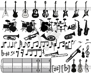 Музыкальные элементы - векторный графический клипарт