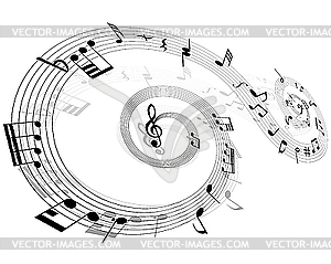 Background of music notes - vector clip art