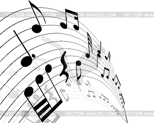 Music notes - white & black vector clipart