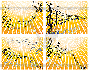 Set of designs with music notes - vector clip art