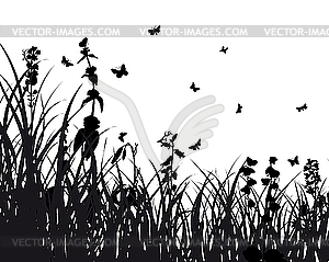 Meadow silhouettes - vector image