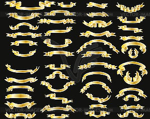 Set of yellow ribbons - vector image