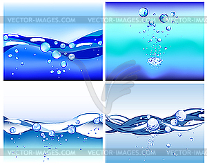 Set of water backgrounds - vector image