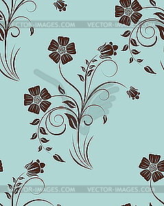 Seamless floral pattern - color vector clipart