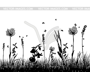 Meadow silhouettes - vector clipart