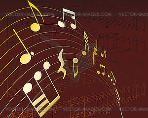 Музыкальные ноты - векторизованное изображение