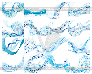 Water backgrounds set - vector clip art