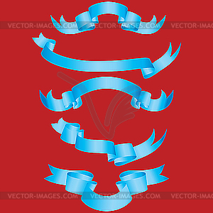 Set of blue ribbons - vector clip art