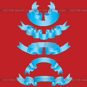 Set of blue ribbons - vector clipart / vector image