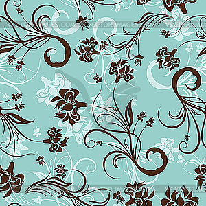 Floral seamless background - color vector clipart