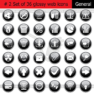 Icon set general - vector image