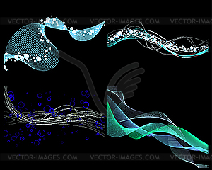 Set of neon glow backgrounds - vector clipart