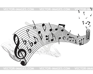 Musical staff theme - royalty-free vector clipart