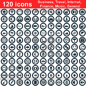 120 icons set - vector image