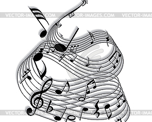 Music notes - white & black vector clipart