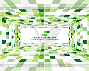 Green checkered background - vector image