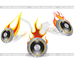 Hot loudspeakers - vector clipart